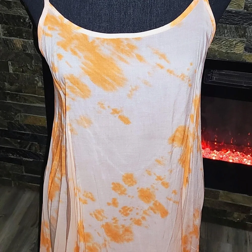 Tye Dye Orange Sherbet Long Top Size S or M NEW - Picture 1 of 4